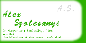 alex szolcsanyi business card